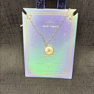 Zodiac Leo Pendant Necklace - 14 K Gold Dipped & Cubic Zirconia